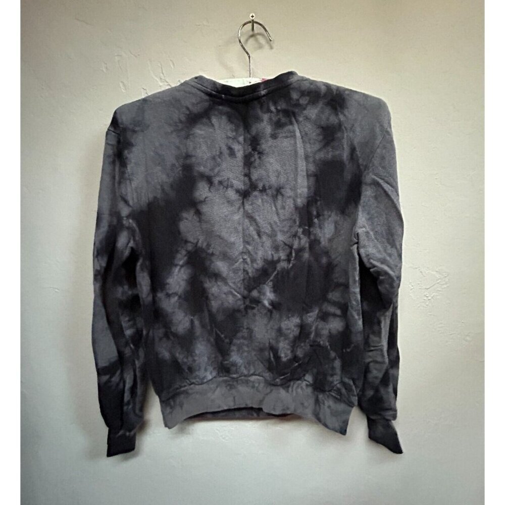 Anthropologie Eri + Ali Women's Tie Dye Sweatshirt Long Sleeve Tee Black Gray XS - Picture 2 of 9